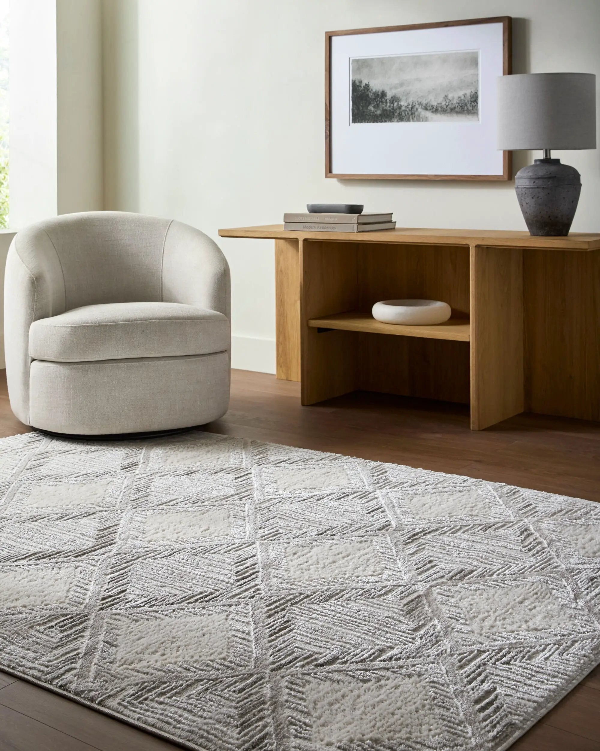 Wolly WOY-2302 Ivory Area Rug by LIVABLISS