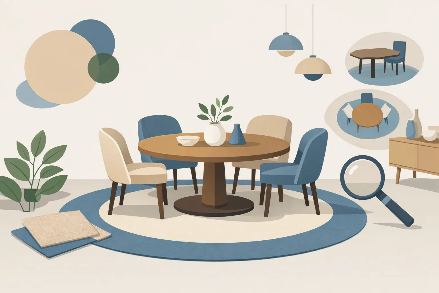 How to Choose Round Rugs for Dining Room