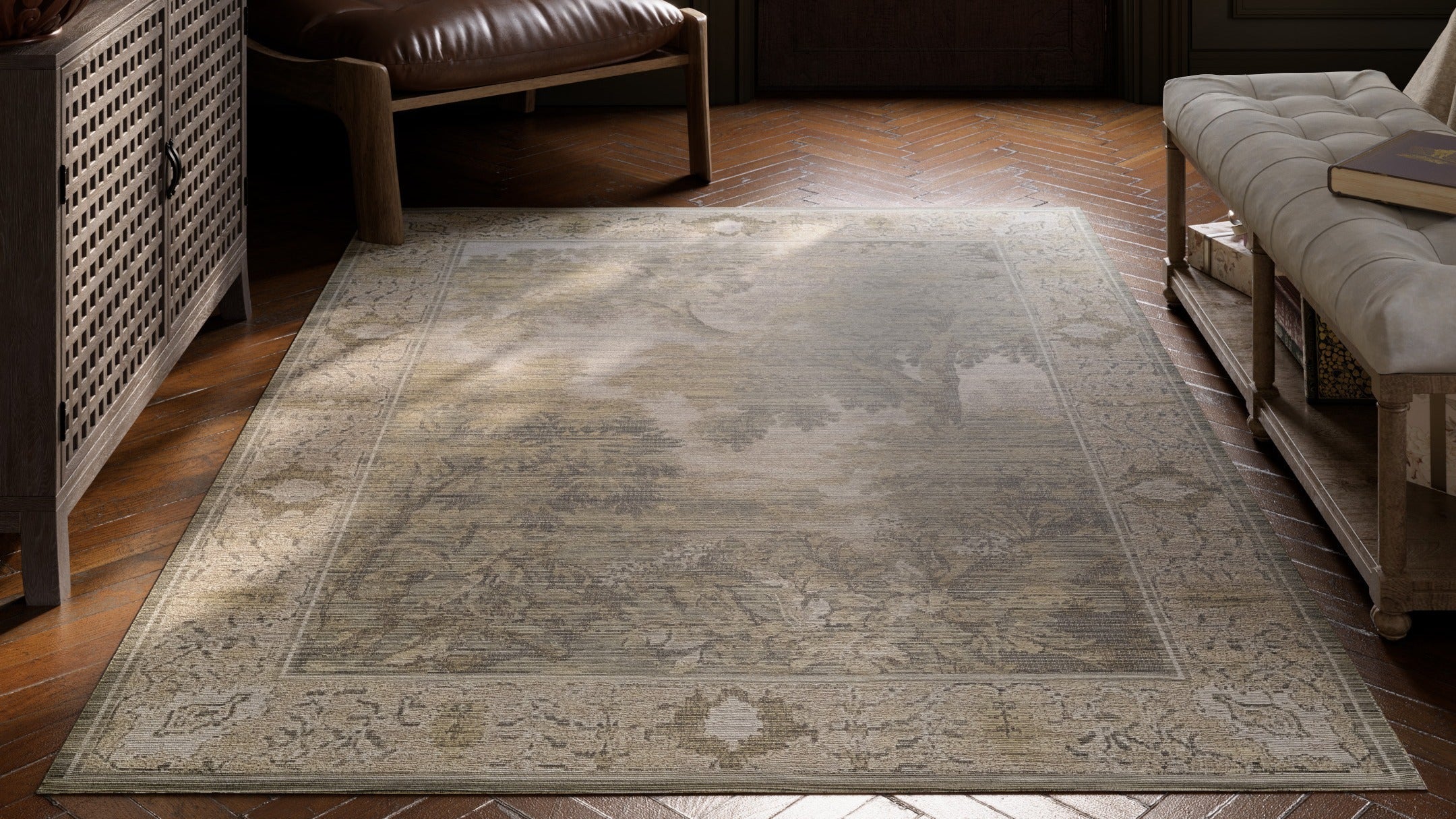 Featuring palettes of beige, blue, and muted earth tones, Momeni Barron area rug collection bring a sense of quiet sophistication to any room.