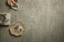 Elegant Loloi Indra Collection rug, power-loomed in Egypt with gently distressed design and textured pile heights.