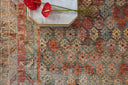Loloi Javari Collection rug featuring bold, distressed patterns in vibrant colors, power-loomed for durability and minimal shedding