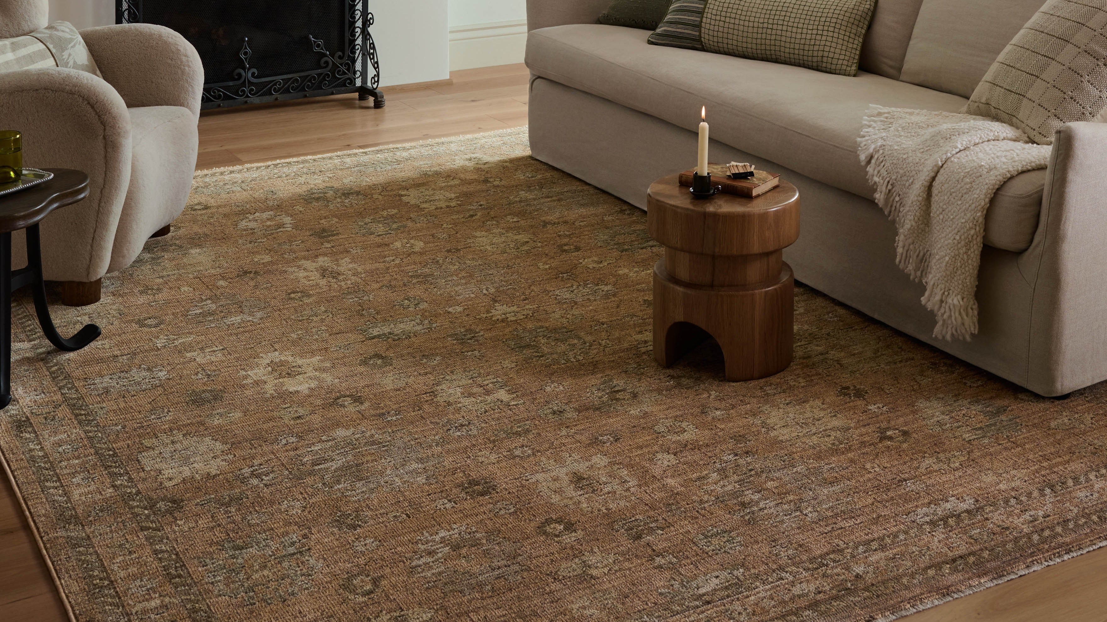 Loloi Priscilla Collection features a timeless area rug with a low, worn-in pile reminiscent of a prized vintage textile. Shed-free surface, making it ideal for busy living rooms, bedrooms, entryways, and other spaces.