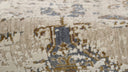 A modern Momeni Vera Collection rug with abstract patterns and a soft texture. This durable rug, made from a polyester and polypropylene blend, features a subtle sheen that enhances its contemporary design.