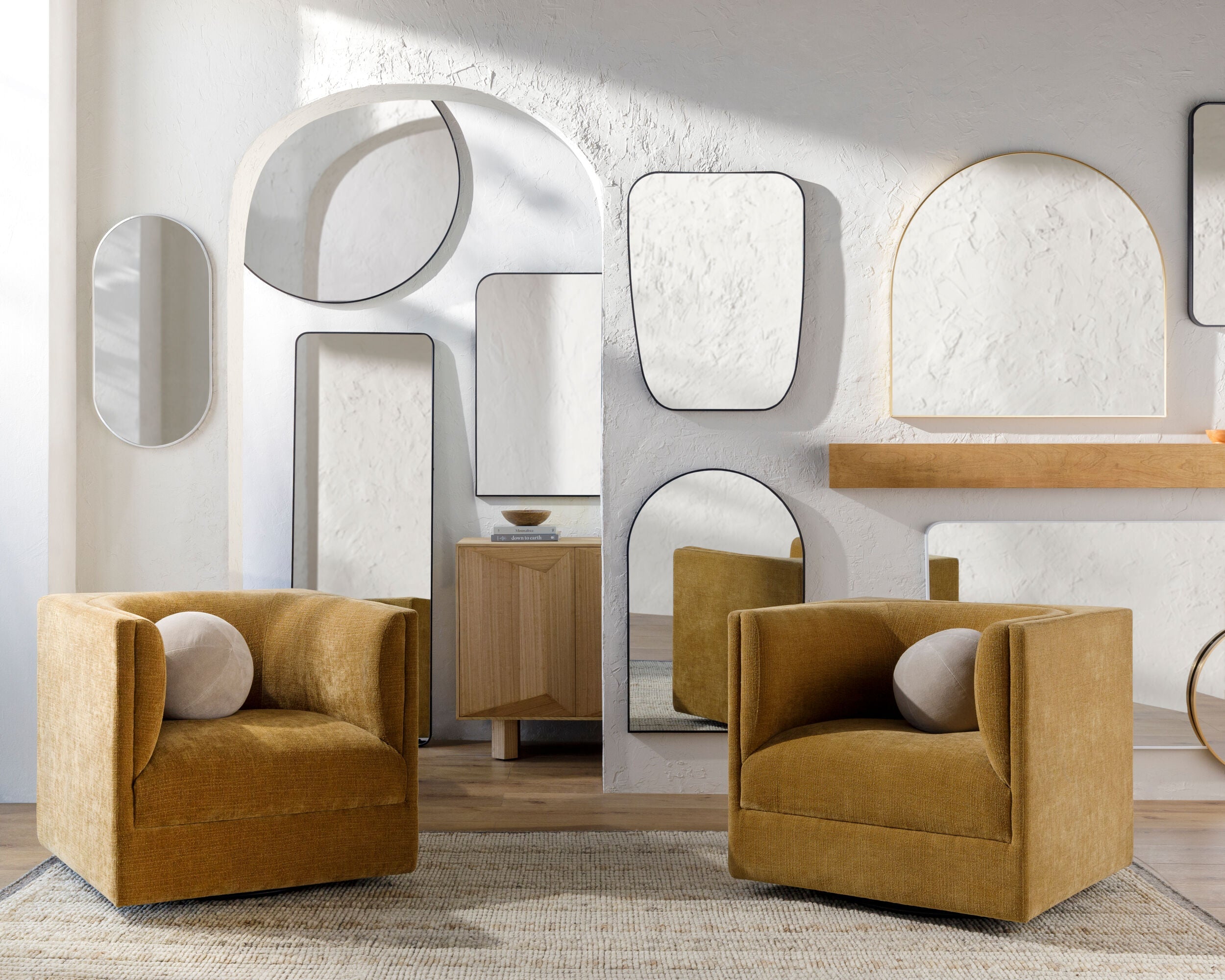 Livabliss Accent Mirror Collection, featuring elegant, high-quality mirrors in various shapes and sizes that enhance interior decor with timeless style and clear reflections.