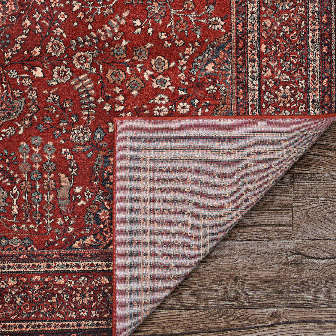 Couristan Kashimar All Over Center Medallion 0612-3337 Antique Red Area Rug