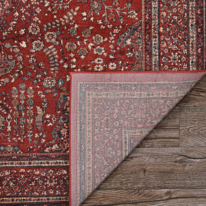 Couristan Kashimar All Over Center Medallion 0612-3337 Antique Red Area Rug