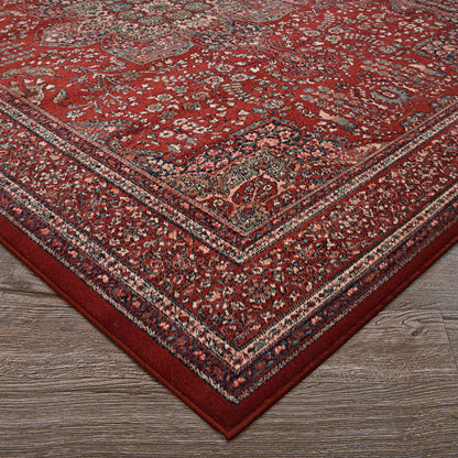 Couristan Kashimar All Over Center Medallion 0612-3337 Antique Red Area Rug