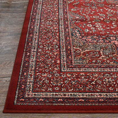Couristan Kashimar All Over Center Medallion 0612-3337 Antique Red Area Rug