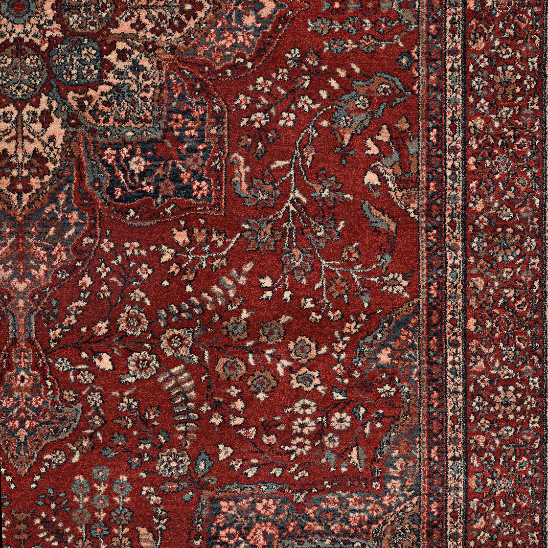 Couristan Kashimar All Over Center Medallion 0612-3337 Antique Red Area Rug
