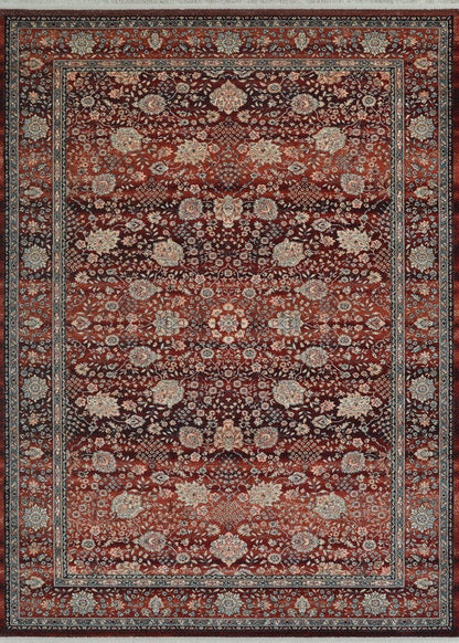 Couristan Kashimar Floral Vase 0614-4165 Rust Area Rug