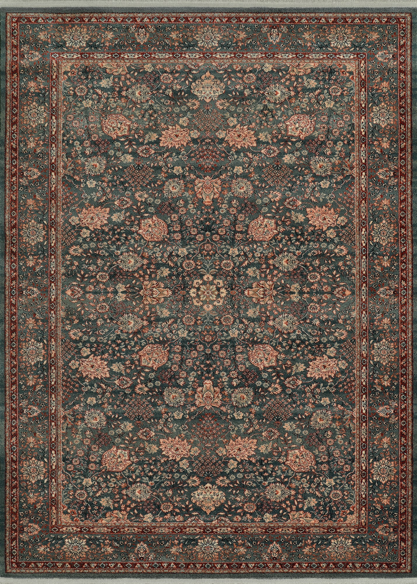 Couristan Kashimar Floral Vase 0614-4365 Sage Area Rug
