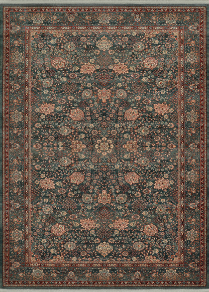 Couristan Kashimar Floral Vase 0614-4365 Sage Area Rug