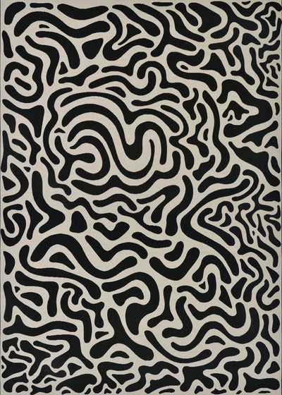Couristan Castille Graffiti Black-White Area Rug