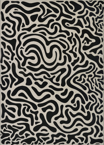 Couristan Castille Graffiti Black-White Area Rug