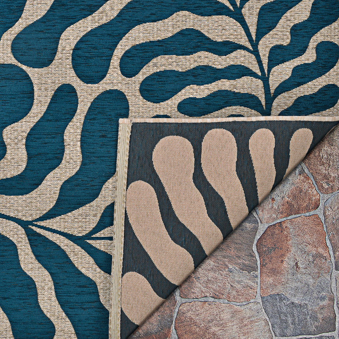 Couristan Castille Fiore Petrol Area Rug