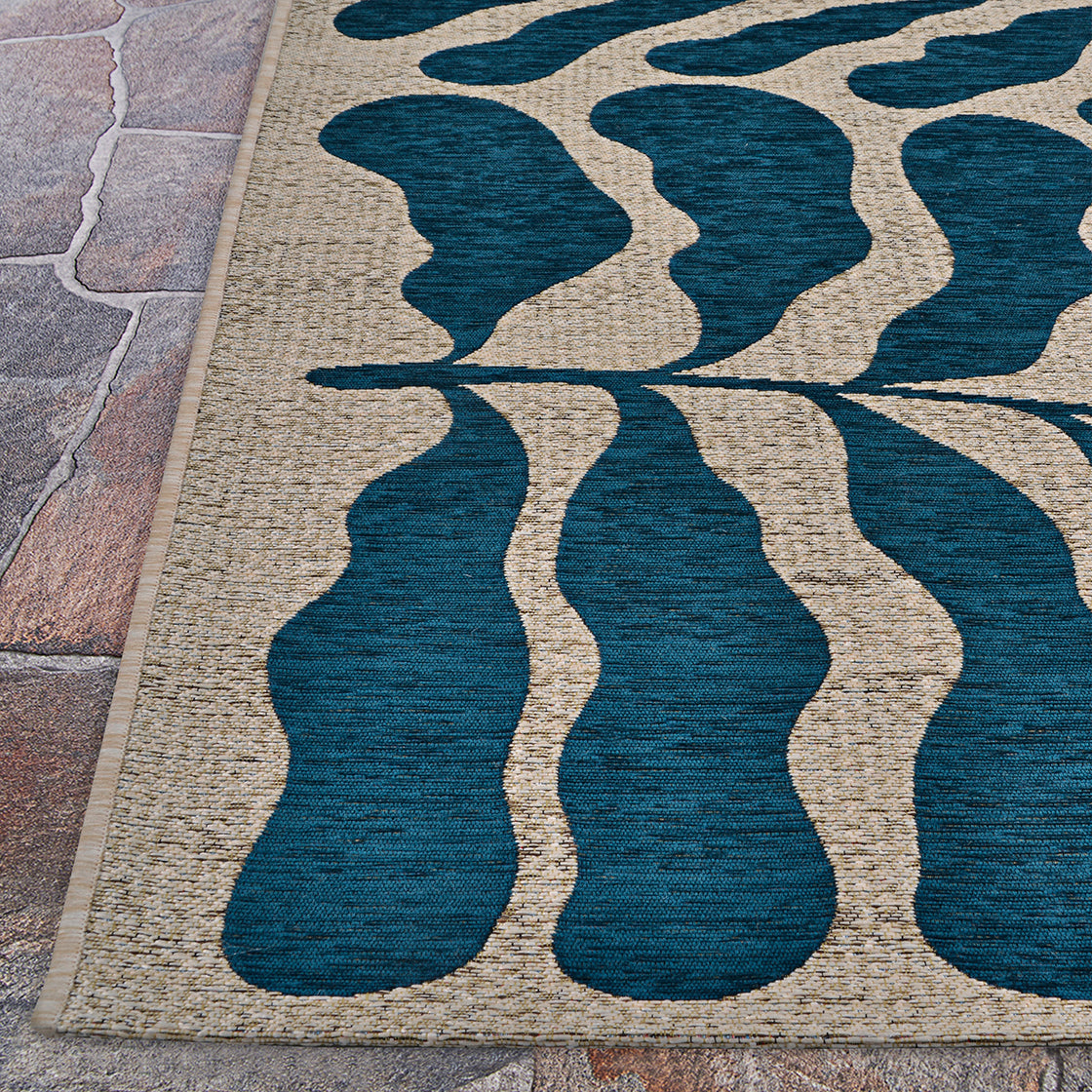 Couristan Castille Fiore Petrol Area Rug