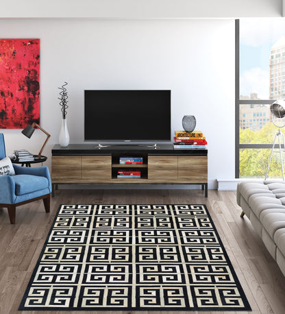Couristan Chalet Meander Black/Ivory Area Rug