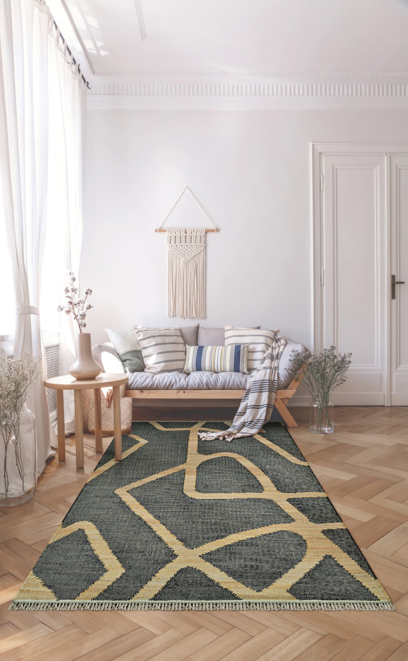Couristan Cosmoros Hamar-5416-1601 Black Area Rug