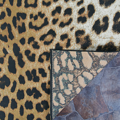 Couristan Dolce Amur Leopard 5750-0003 Gold Area Rug