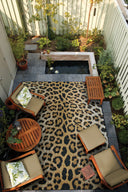 Couristan Dolce Amur Leopard 5750-0003 Gold Area Rug