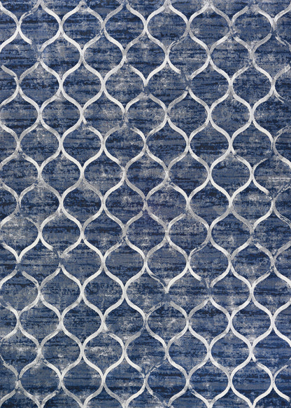 Couristan Easton Ogee 6345-5676 Dusk-Blue Area Rug