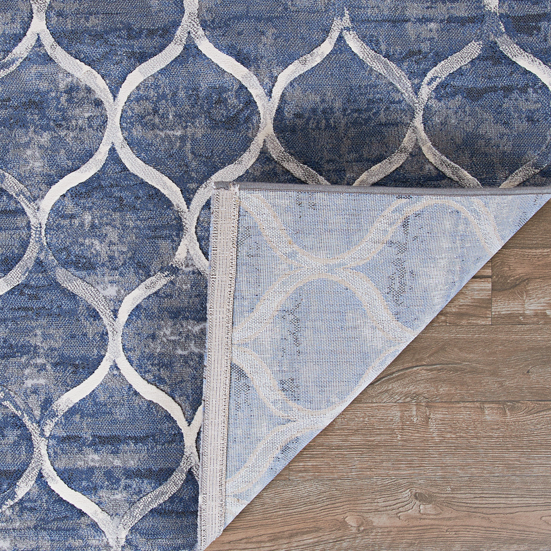 Couristan Easton Ogee 6345-5676 Dusk-Blue Area Rug