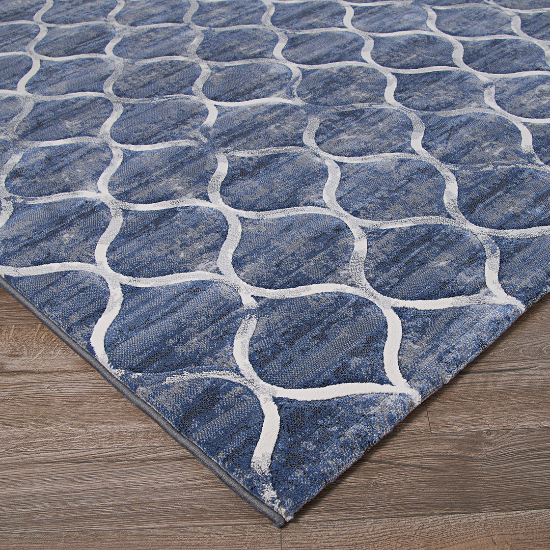 Couristan Easton Ogee 6345-5676 Dusk-Blue Area Rug