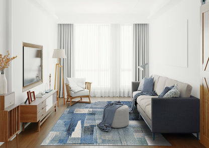 Couristan Easton Shadows 6389-5782 Blue Ash Area Rug