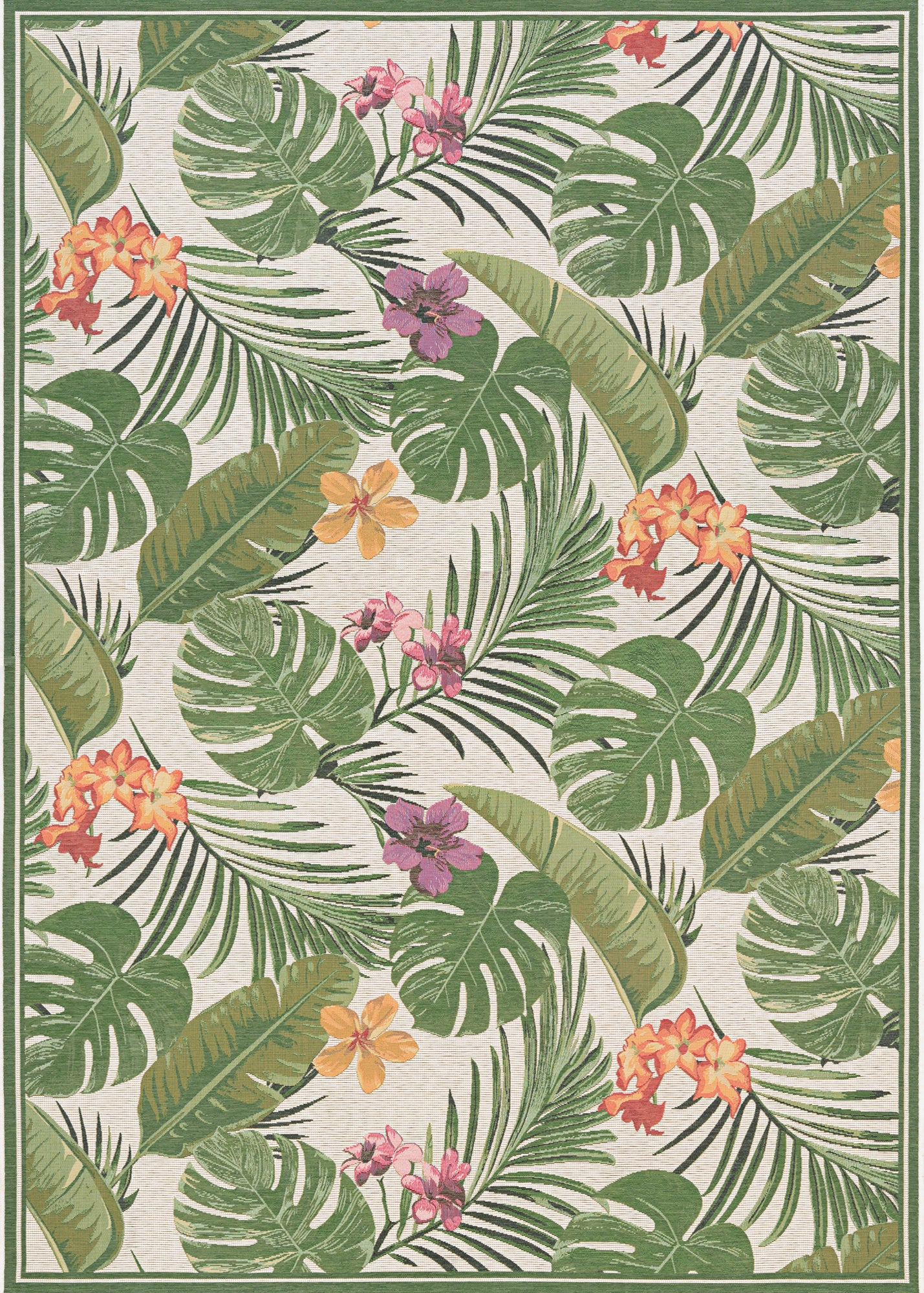 Couristan Dolce Flowering Fern 7460-0007 Ivory Area Rug