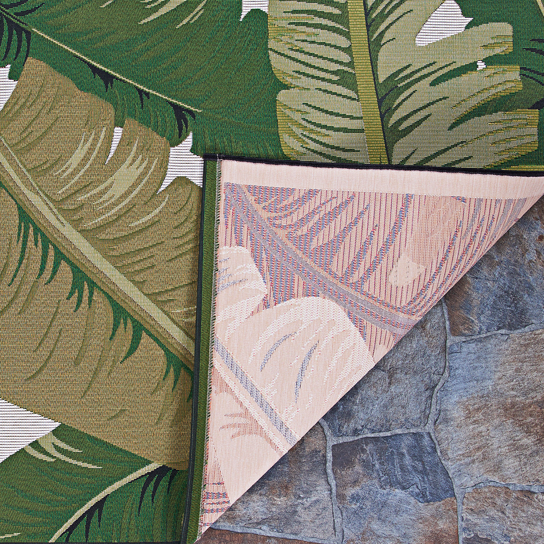 Couristan Dolce Palm Lily 7506-0004 Hunter Green Area Rug