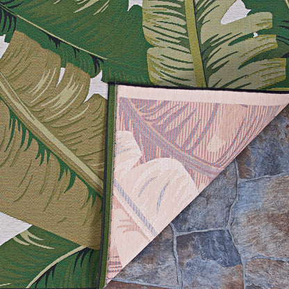 Couristan Dolce Palm Lily 7506-0004 Hunter Green Area Rug