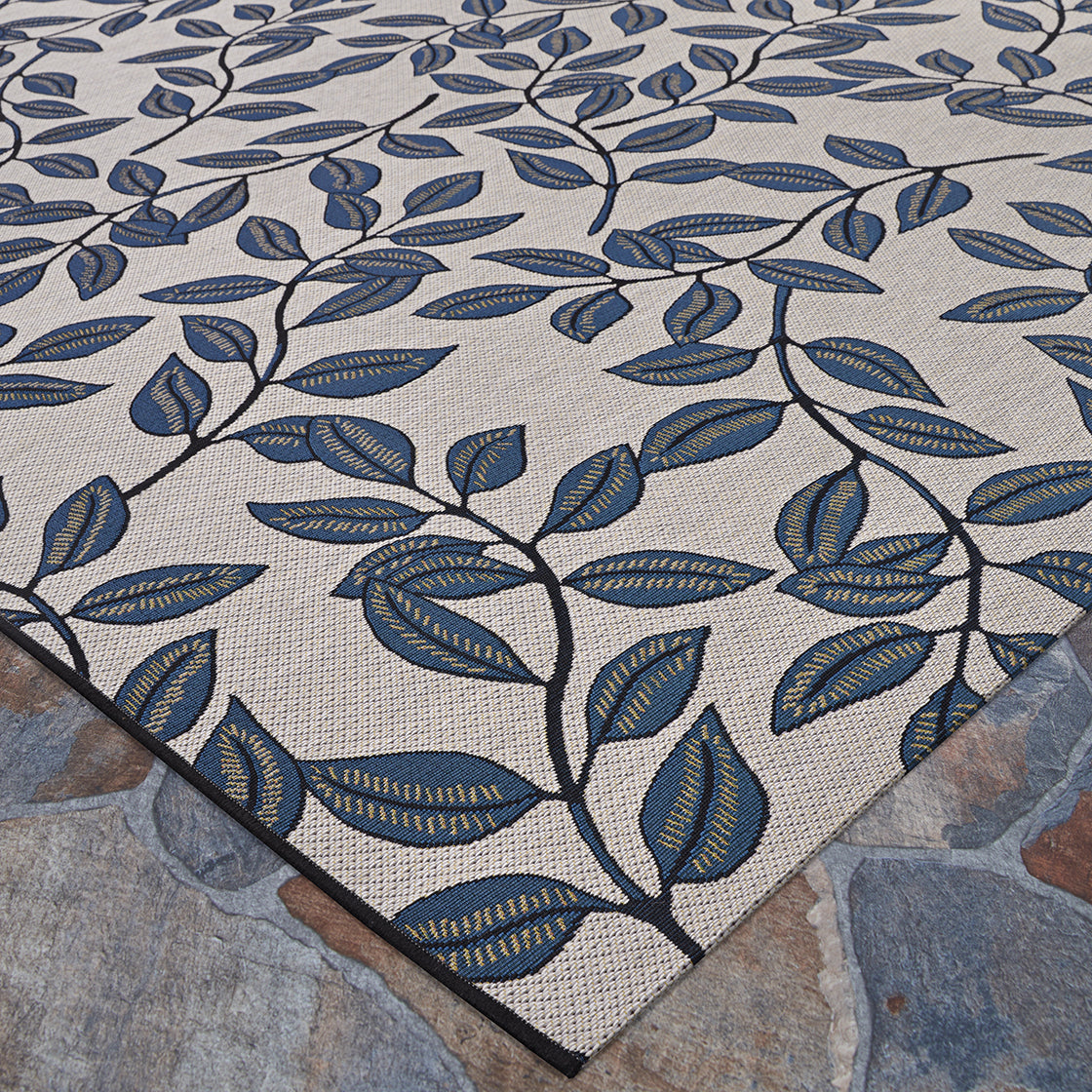 Couristan Dolce Summer Ivy 7512-0845 Slate Blue Area Rug