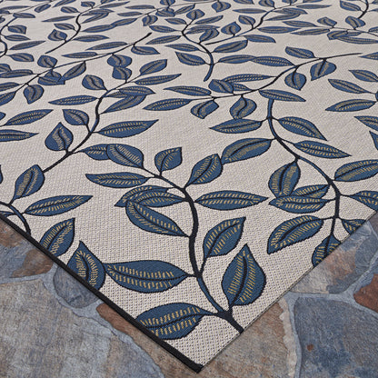 Couristan Dolce Summer Ivy 7512-0845 Slate Blue Area Rug