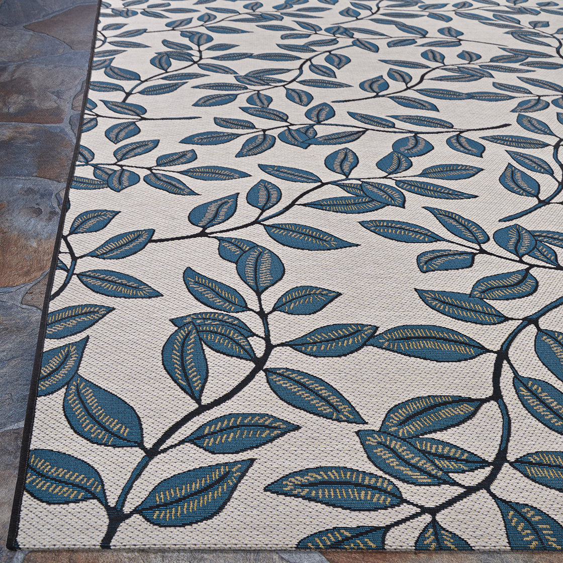 Couristan Dolce Summer Ivy 7512-0845 Slate Blue Area Rug