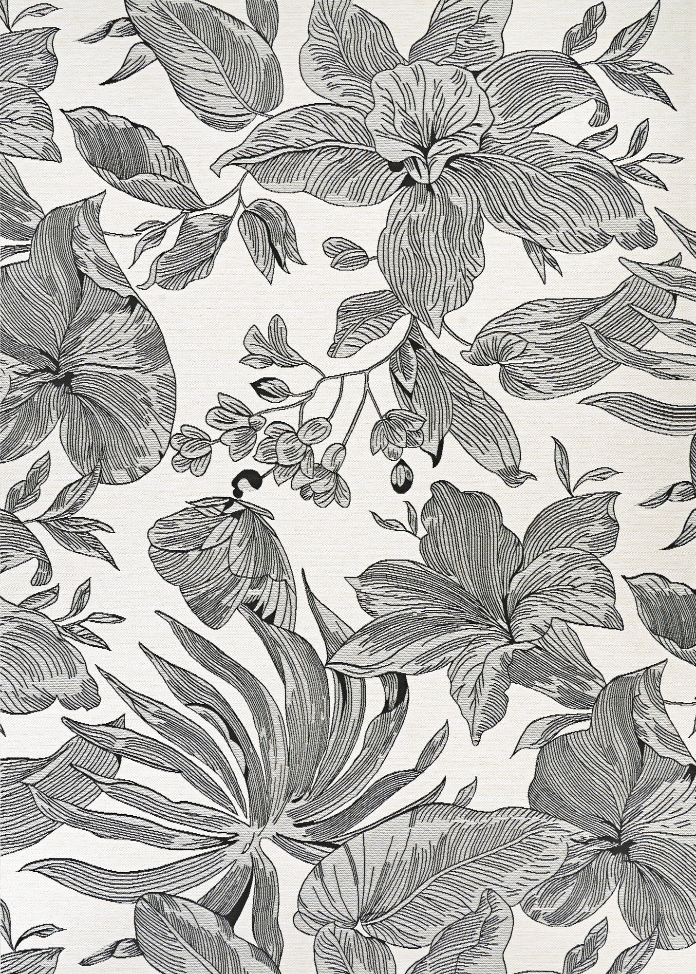 Couristan Dolce Flora 7517-0001 Snow Area Rug