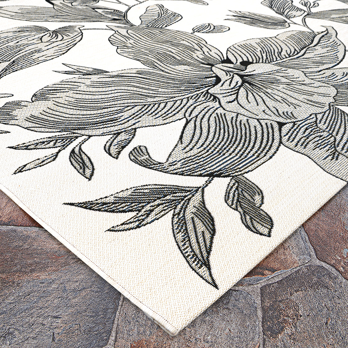 Couristan Dolce Flora 7517-0001 Snow Area Rug