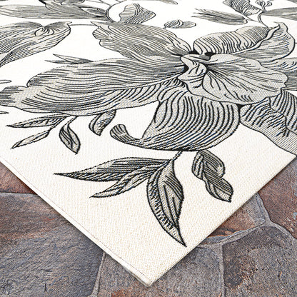 Couristan Dolce Flora 7517-0001 Snow Area Rug