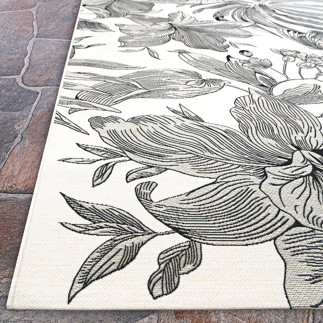 Couristan Dolce Flora 7517-0001 Snow Area Rug