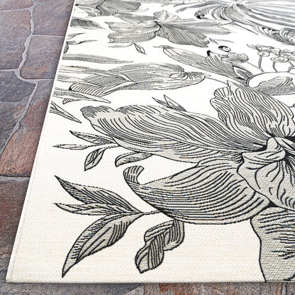 Couristan Dolce Flora 7517-0001 Snow Area Rug