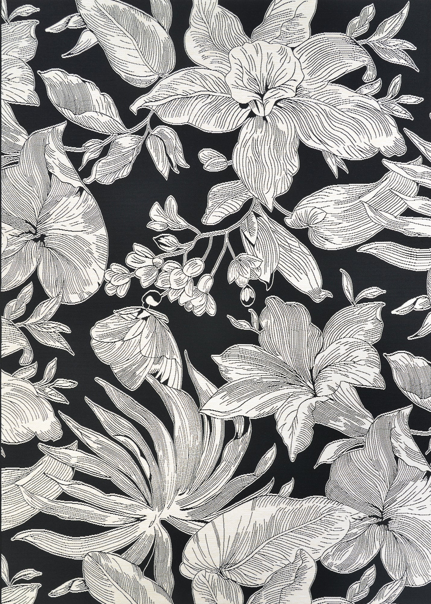 Couristan Dolce Flora 7517-2102 Nero Area Rug