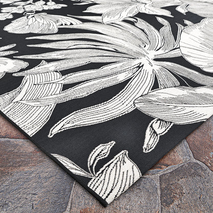 Couristan Dolce Flora 7517-2102 Nero Area Rug
