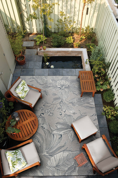 Couristan Dolce Flora 7517-5001 Argento Area Rug