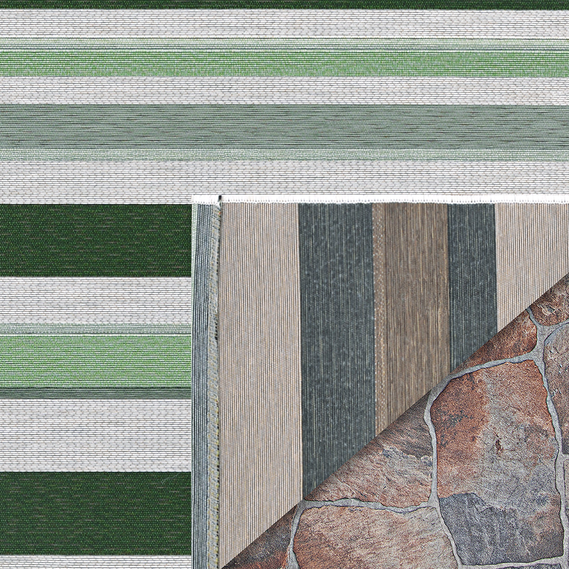 Couristan Dolce Striped 7518-3303 Grass Area Rug