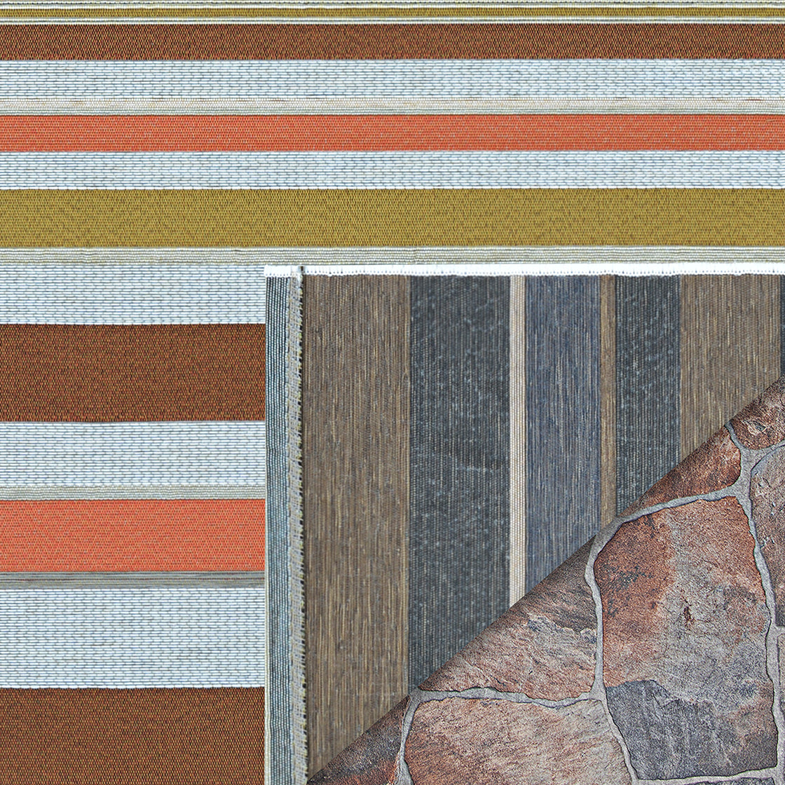 Couristan Dolce Striped 7518-4404 Sunset Area Rug
