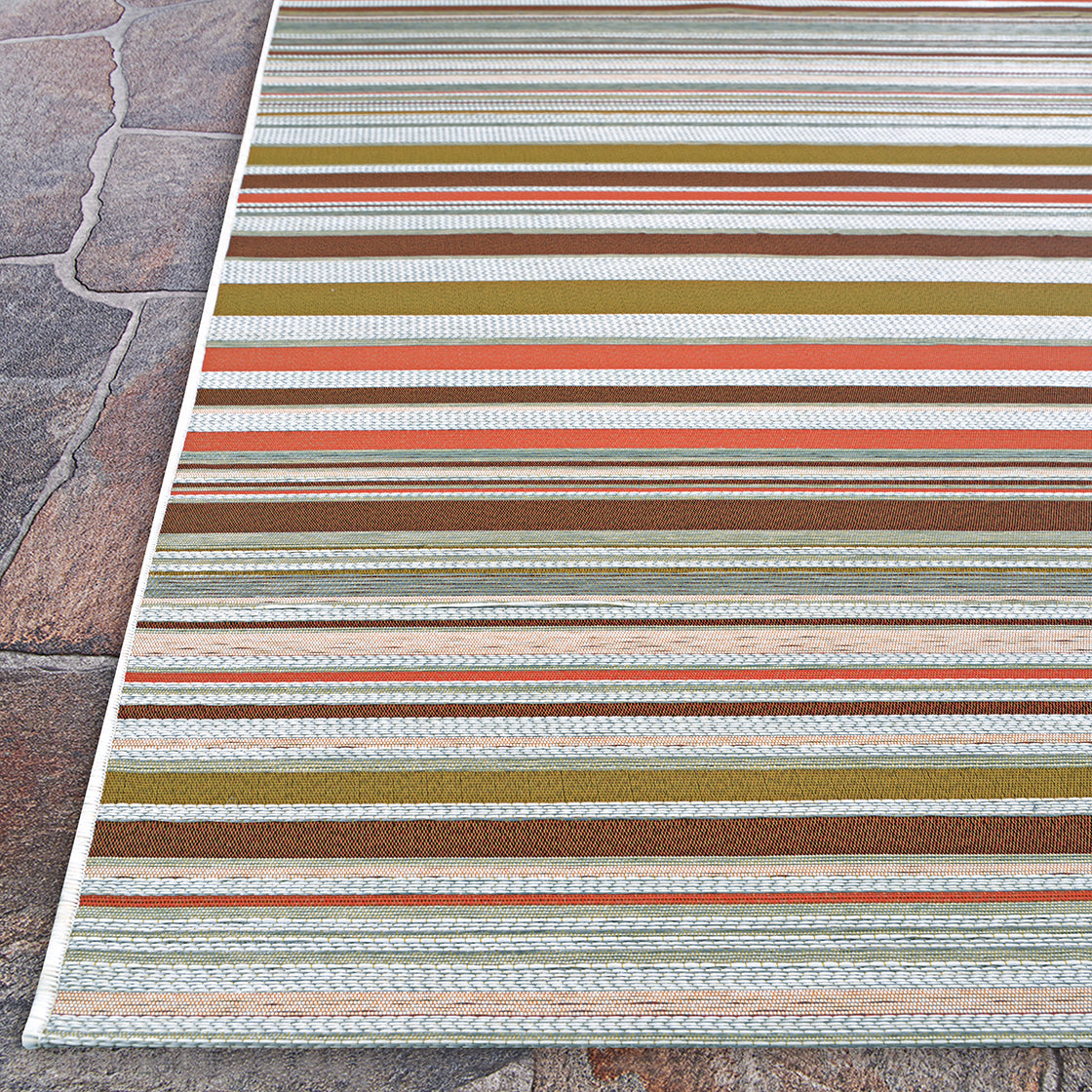 Couristan Dolce Striped 7518-4404 Sunset Area Rug