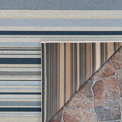 Couristan Dolce Striped 7518-5505 Nautical Area Rug