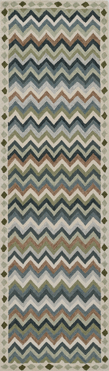 Erin Gates Abbot ABB-1 Blue Hand Tufted Area Rug by Momeni