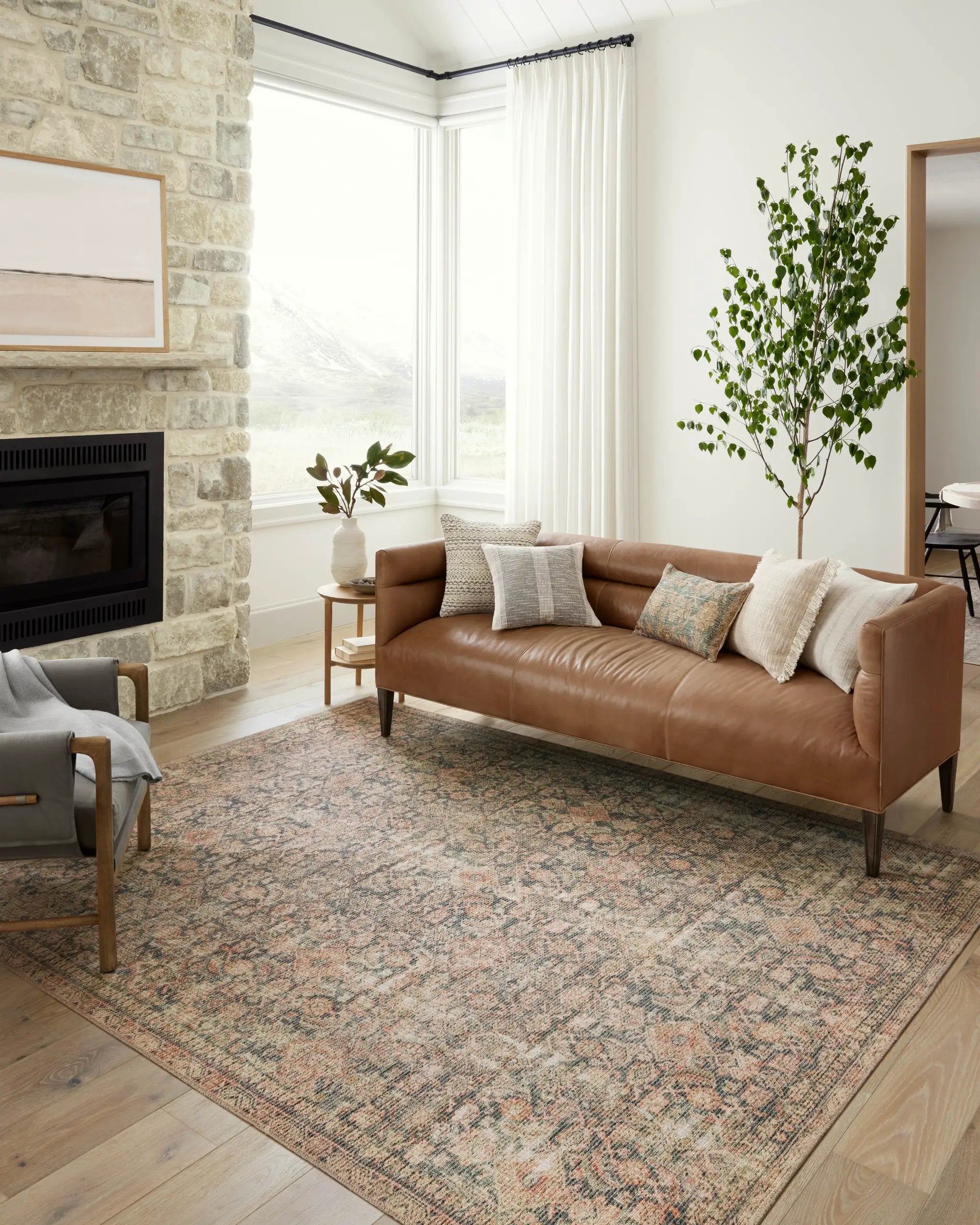 Aubrey AUB-01 Navy / Multi Area Rug by Angela Rose x Loloi