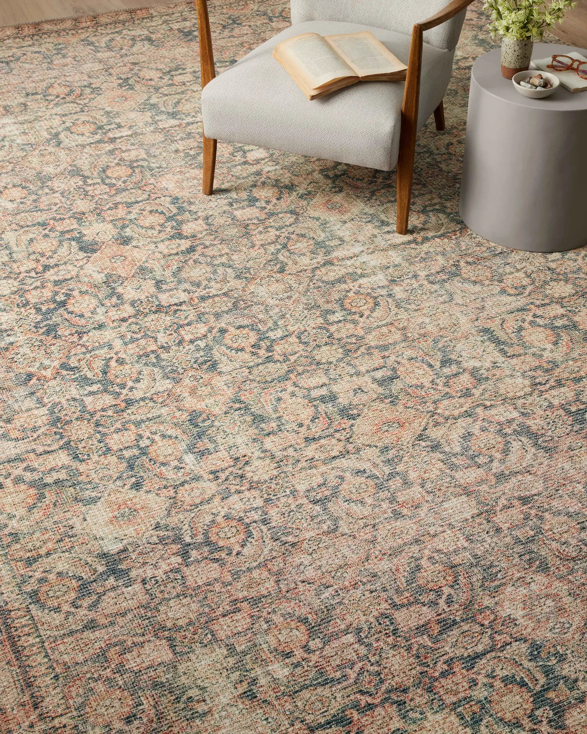 Aubrey AUB-01 Navy / Multi Area Rug by Angela Rose x Loloi
