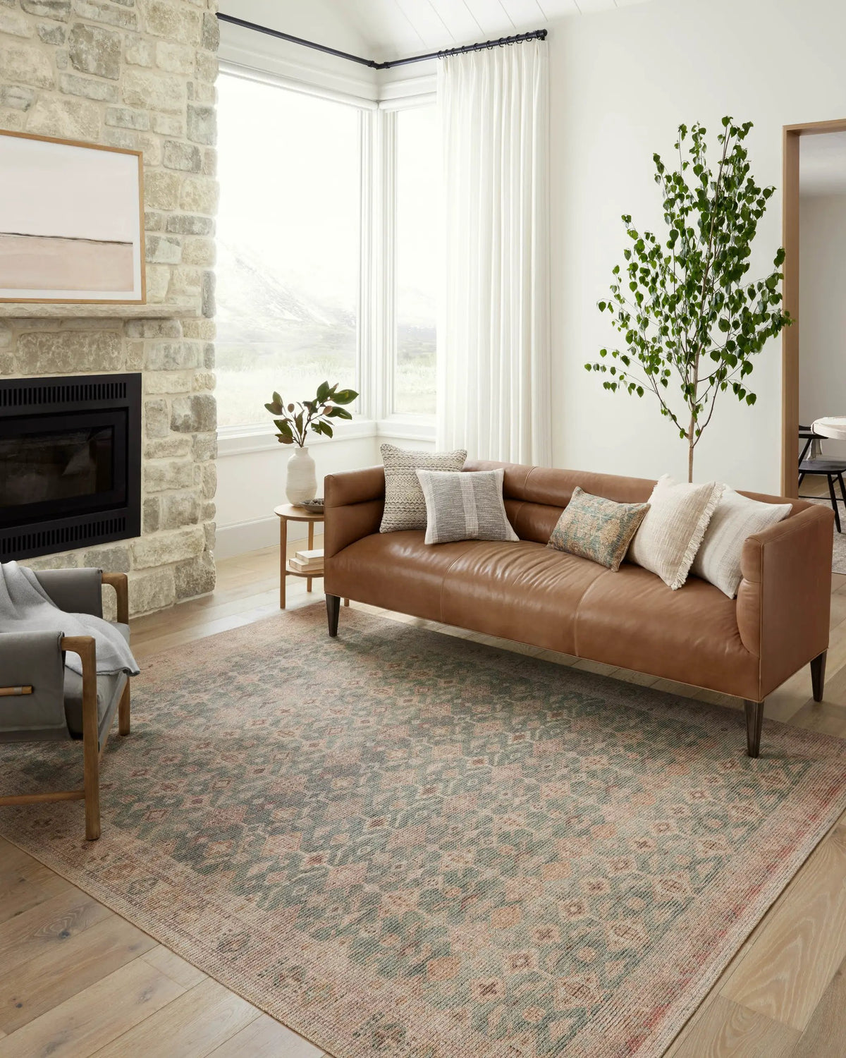 Aubrey AUB-02 Aqua / Sand Area Rug by Angela Rose x Loloi